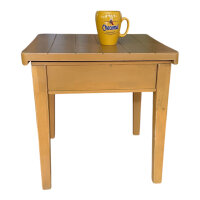 Wood Side Table with Storage 47x47x46cm Antique Yellow New