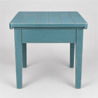 Wood Side Table Storage Vintage Beach Style Antique Blue...