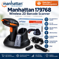 Manhattan 179768 Wireless 2D CCD Barcode Scanner USB mit...