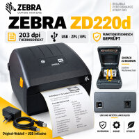 Zebra ZD220d Etikettendrucker 203 dpi Thermodirekt USB – geprüft – inkl. Netzteil