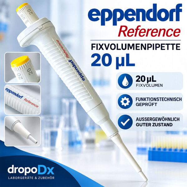 Eppendorf Reference 20 µL Fixvolumenpipette – Einkanal – geprüft – Topzustand
