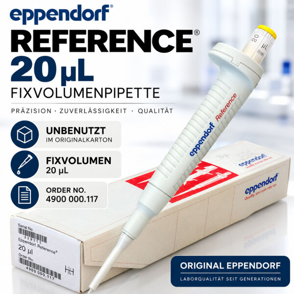 Eppendorf Reference Fixvolumenpipette 20 µL – unbenutzt im Originalkarton – 4900 000.117