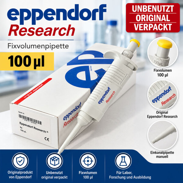 Eppendorf Research Fixvolumenpipette 100 µl – unbenutzt, original verpackt