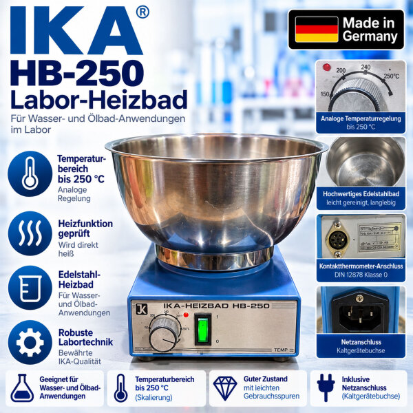 IKA HB-250 Labor-Heizbad – Wasserbad & Ölbad, Edelstahl, Heizfunktion geprüft