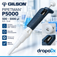 Gilson PIPETMAN P5000 Einkanalpipette 500–5000...