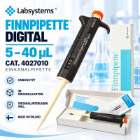 Labsystems Finnpipette Digital Single Channel Pipette 5–40 µL – Cat. No. 4027010 – Unused in Original Box