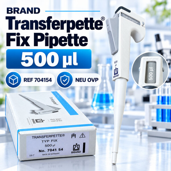 BRAND Transferpette Fixed Volume Pipette 500 µL – REF 704154 – New in Original Box