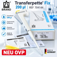 BRAND Transferpette Fixed Volume Pipette 200 µL – REF 704144 – New in Original Box